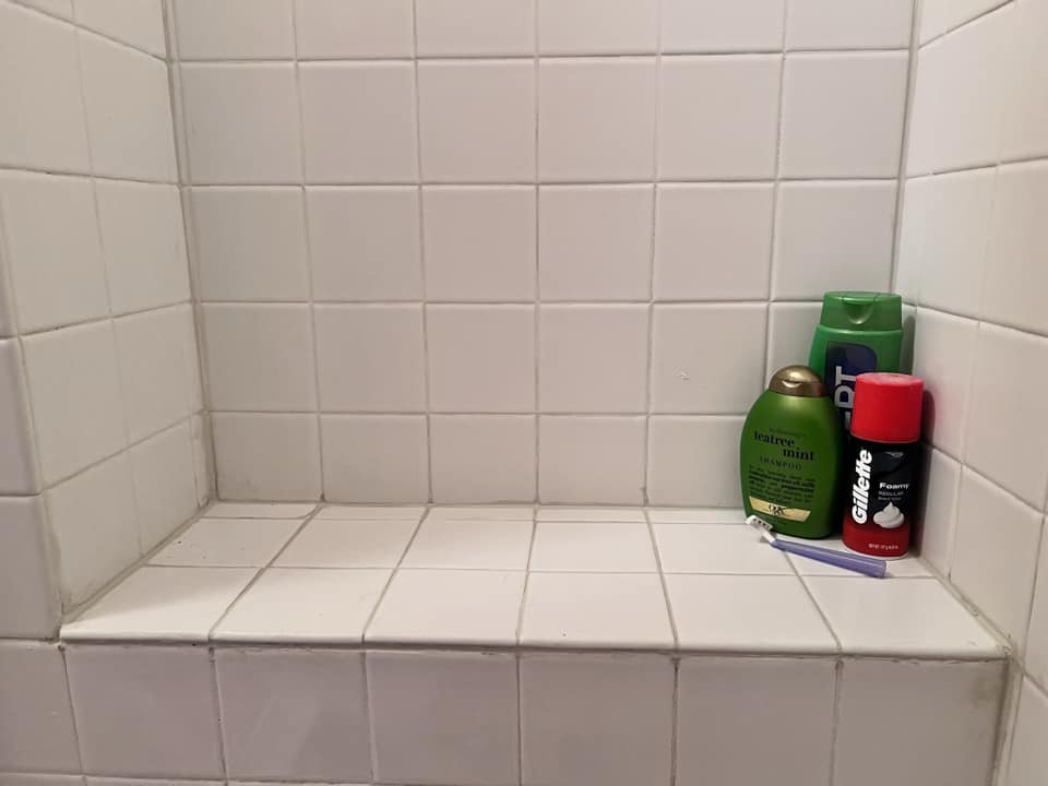 Bathroom tile after the remodel
